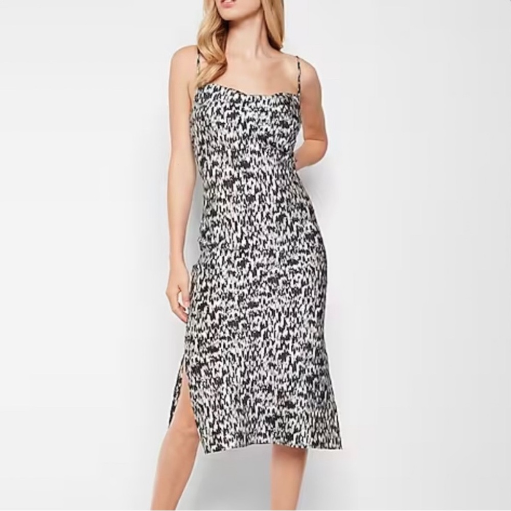 NWOT Express metallic print slip dress